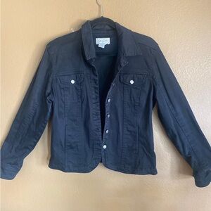 Live a Little Black Denim Jacket with Button Front country cowgirl western